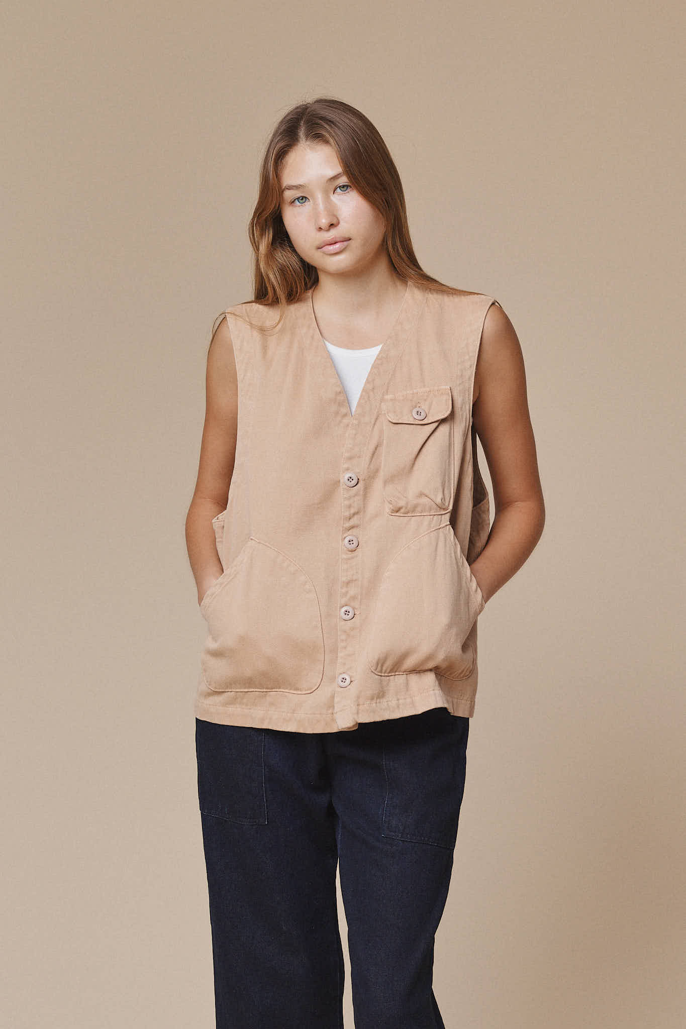 Falcon Vest | Jungmaven Hemp Clothing & Accessories / model_desc: Katriel is 5’9” wearing Medium