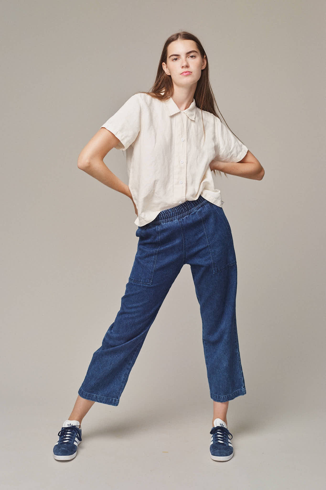 Denim Ocean Pant | Jungmaven Hemp Clothing & Accessories / model_desc: Gwyn is 5’11” wearing Small