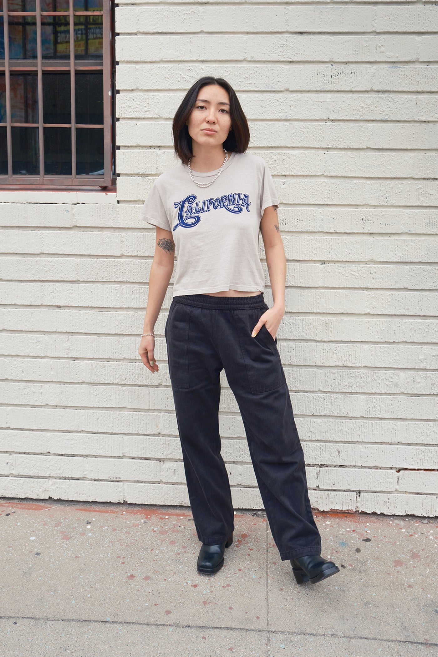 California Cropped Ojai Tee | Jungmaven Hemp Clothing & Accessories / Color: