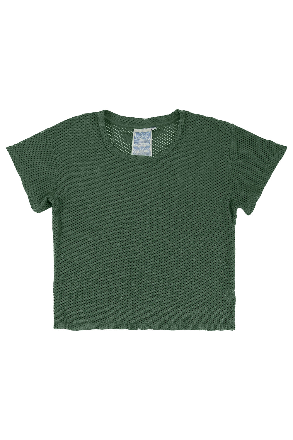 Carmen Mesh Cropped Tee | Jungmaven Hemp Clothing & Accessories / Color: Hunter Green