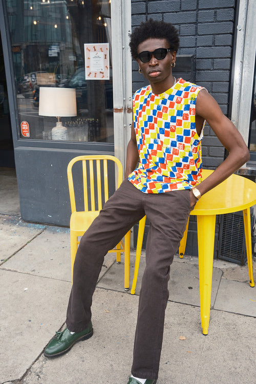 Checkerboard Malibu Muscle Tee | Jungmaven Hemp Clothing & Accessories / Color: