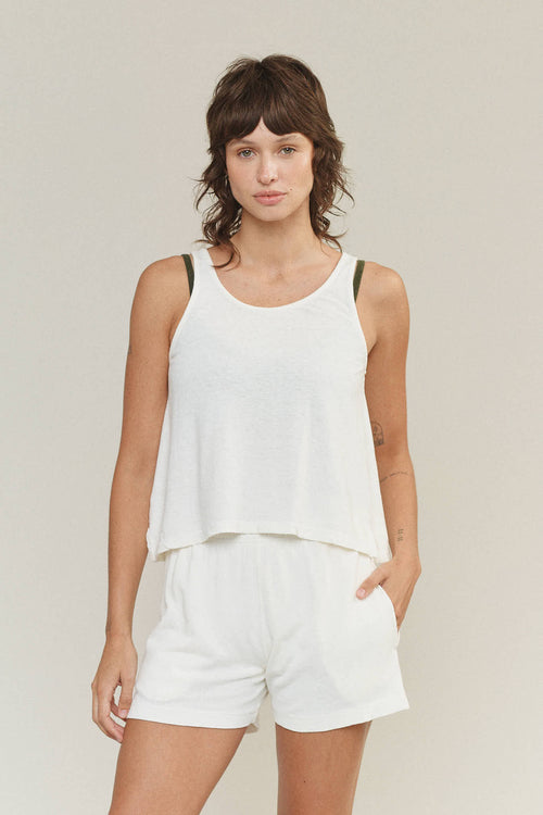 Cropped Tank | Jungmaven Hemp Clothing & Accessories / model_desc: Tatchi is 5’9” wearing XS