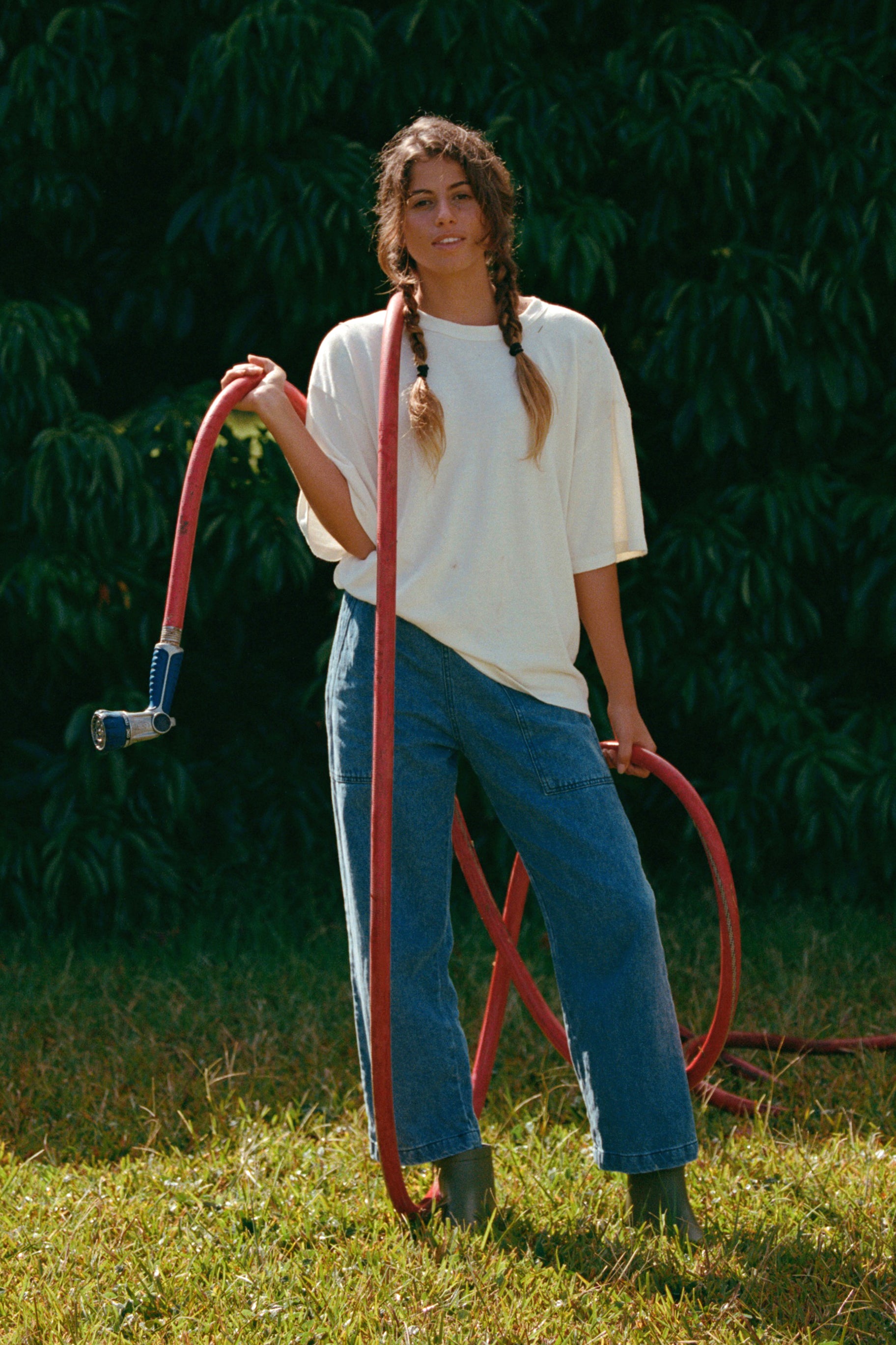 Denim Ocean Pant | Jungmaven Hemp Clothing & Accessories / model_desc: Nadia is 5’7” wearing S
