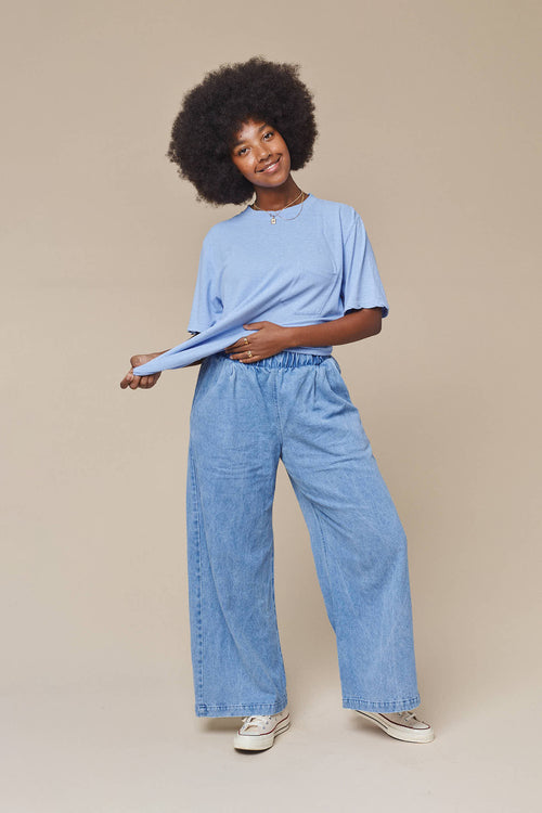 Disco Denim Pant | Jungmaven Hemp Clothing & Accessories / model_desc: Abeba is 5’7” wearing Small
