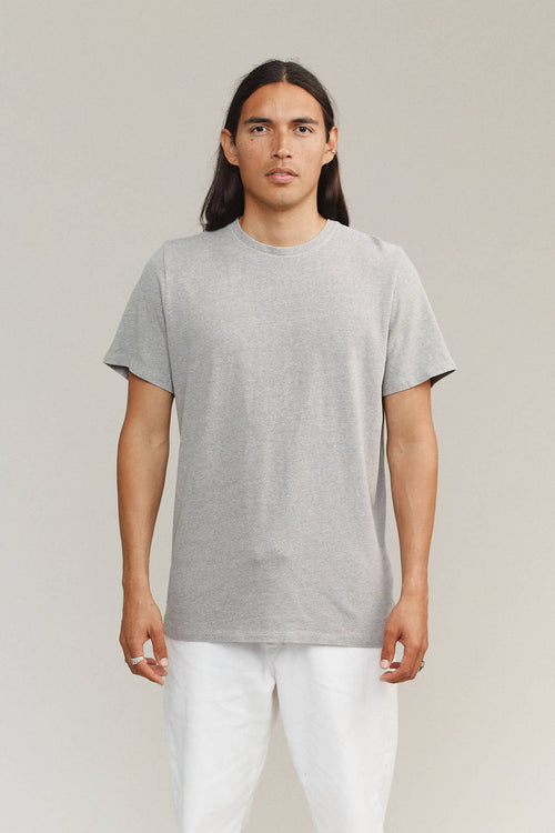Heathered Boulder Tee | Jungmaven Hemp Clothing & Accessories / model_desc: Katrel is 5’9” wearing Large