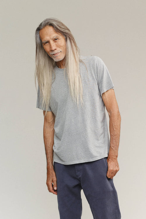 Heathered Jung Tee | Jungmaven Hemp Clothing & Accessories / model_desc: Martial is 6’2” wearing Large