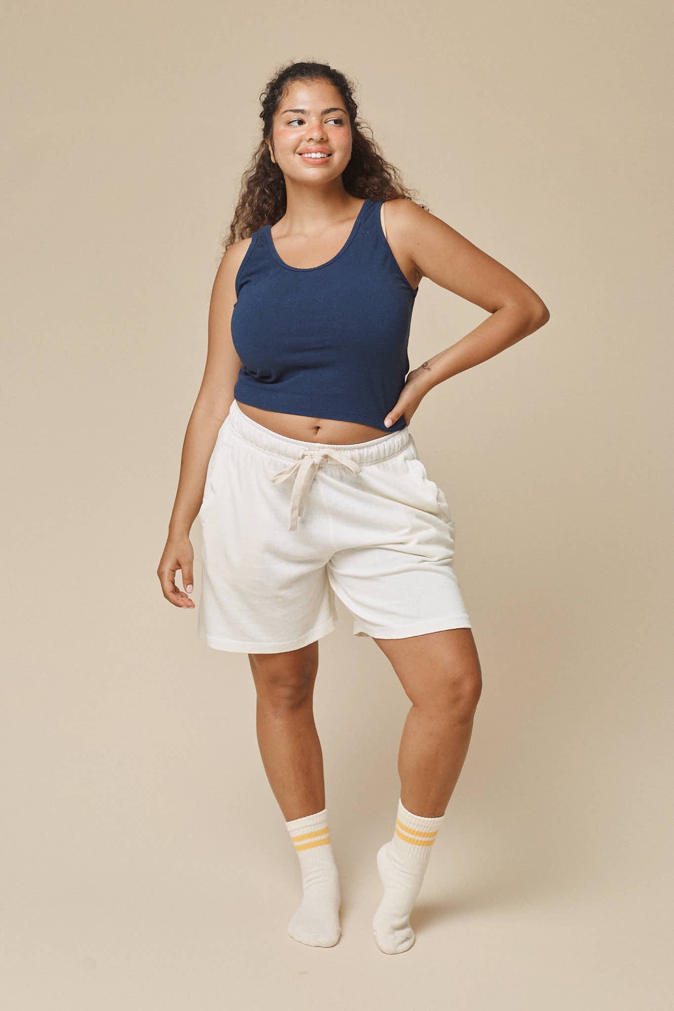 Lounge Short | Jungmaven Hemp Clothing & Accessories / model_desc: Nikki is 5’2” wearing S