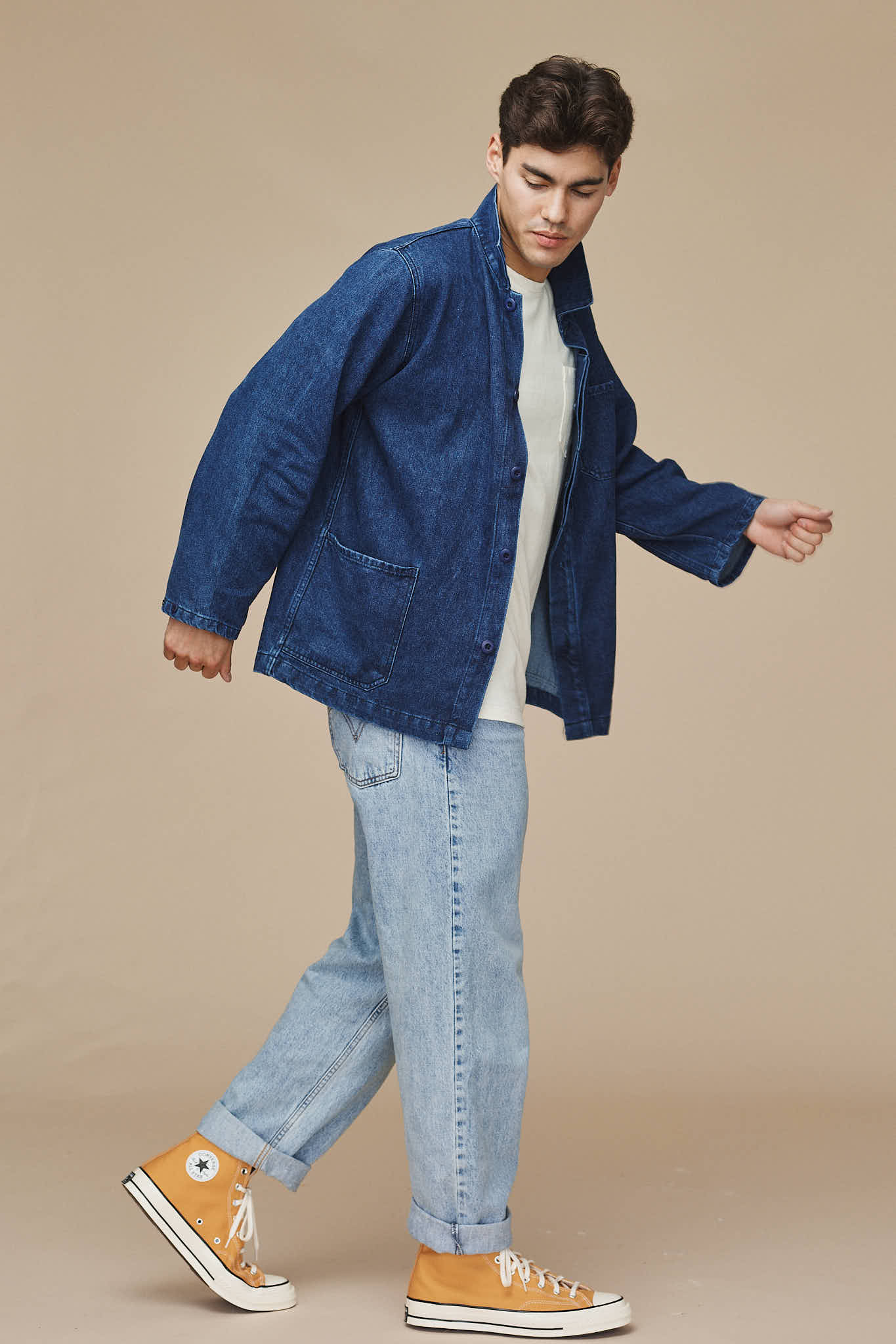 Denim Olympic Jacket | Jungmaven Hemp Clothing & Accessories / model_desc: Henry is 6’0” wearing Large