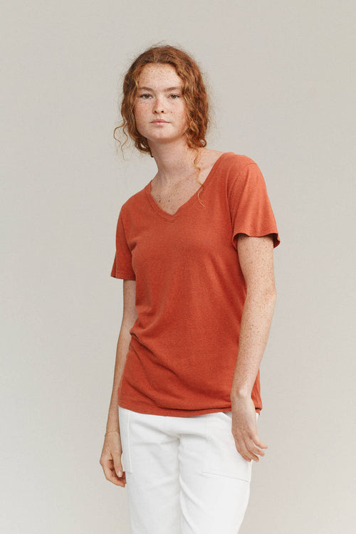 Paige V-neck | Jungmaven Hemp Clothing & Accessories / model_desc: Sydney is 5’8” wearing Small