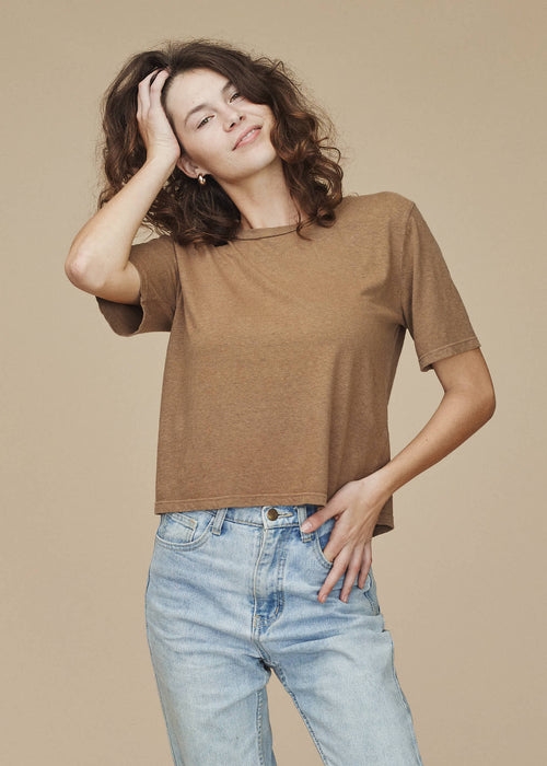 Silverlake Cropped Tee | Jungmaven Hemp Clothing & Accessories / model_desc: Sydney is 5’7” wearing XS