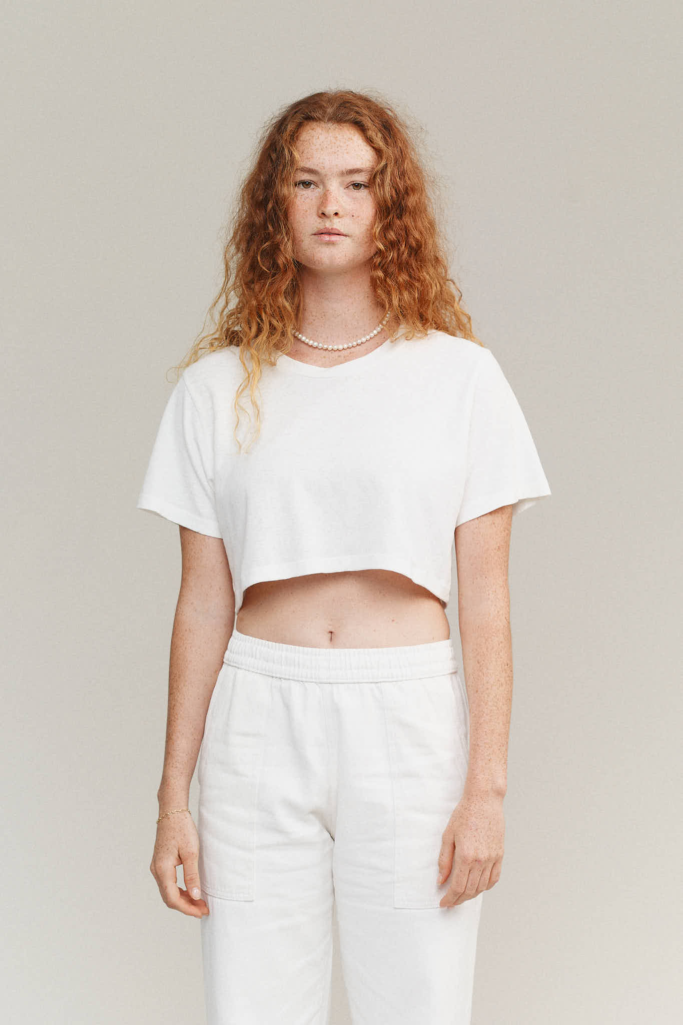 Super Cropped Lorel Tee | Jungmaven Hemp Clothing & Accessories / model_desc: Sydney is 5’8” wearing Medium