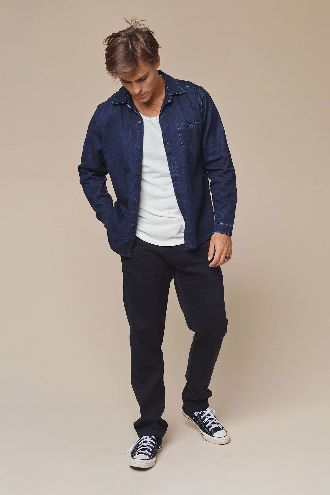 Denim Topanga Shirt | Jungmaven Hemp Clothing & Accessories / Color: