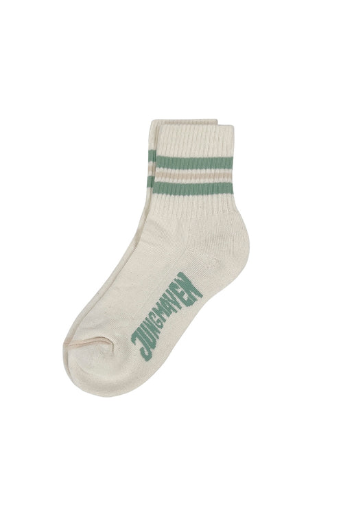Town and Country Ankle Socks | Jungmaven Hemp Clothing & Accessories / Color: Pistachio/Oat Milk 3 Stripe
