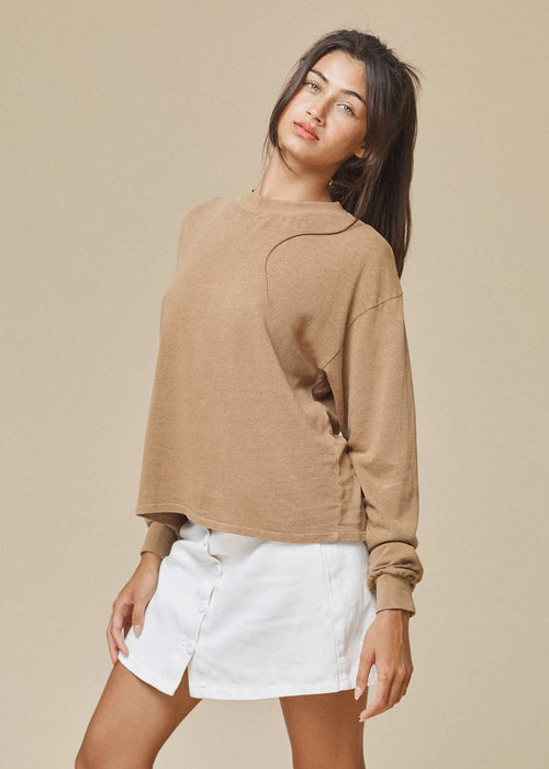 Cropped Long Sleeve Tee | Jungmaven Hemp Clothing & Accessories / model_desc: Meeya is  5’6” wearing XS