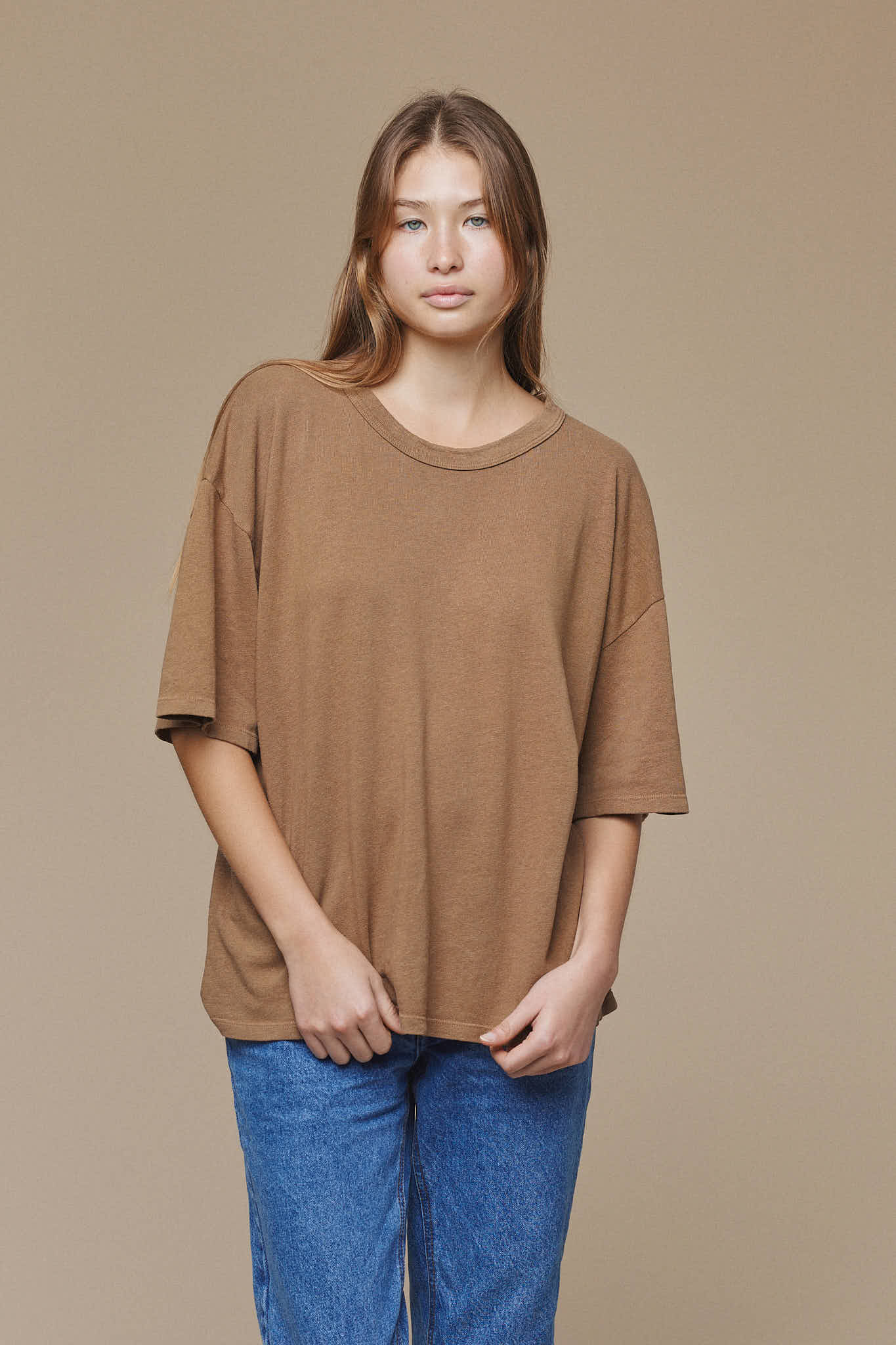 Vernon Oversized Tee | Jungmaven Hemp Clothing & Accessories / model_desc: Katriel is 5’9” wearing XS