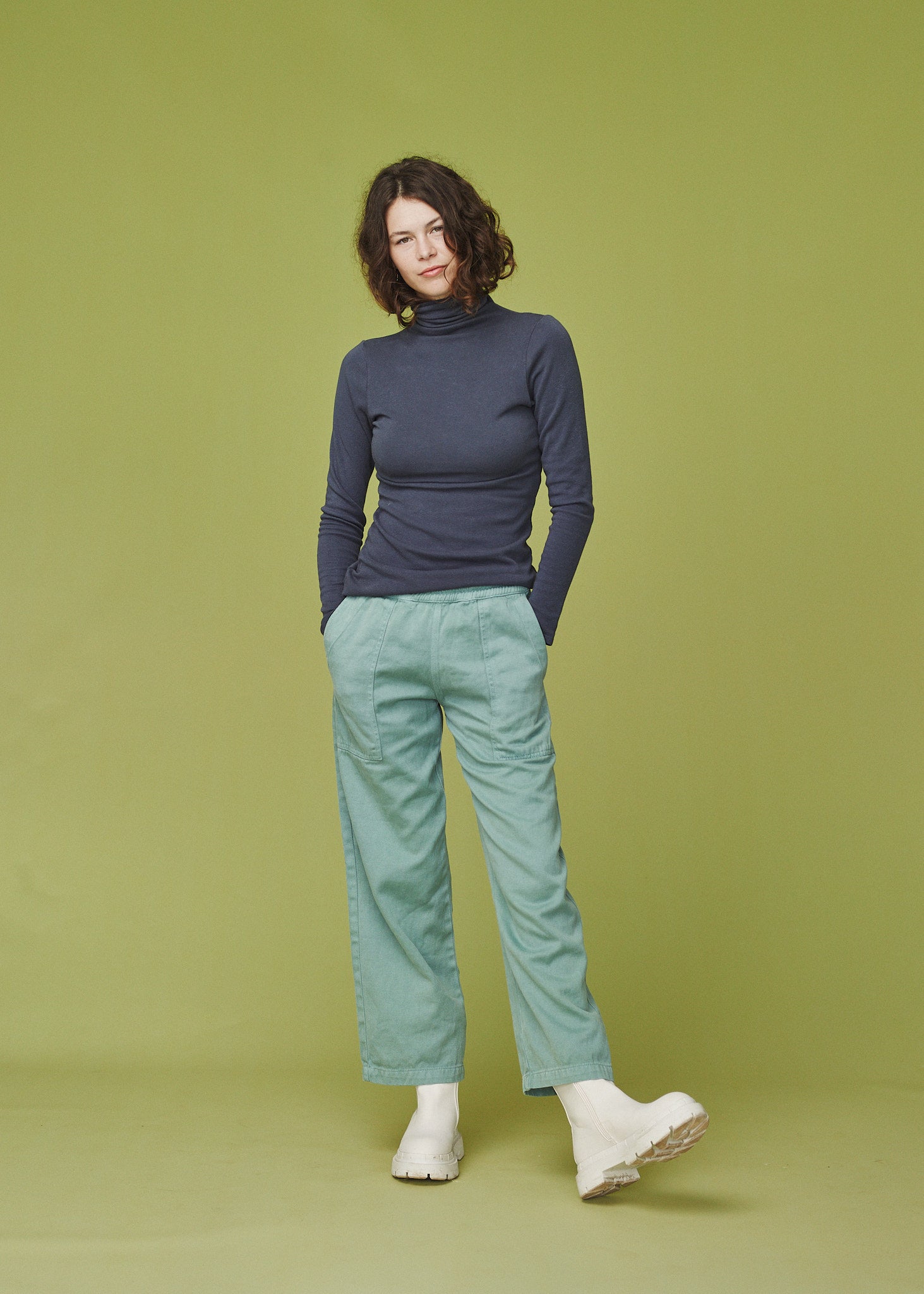 Whidbey Turtleneck | Jungmaven Hemp Clothing & Accessories / model_desc: Sydney is 5’7” wearing Small